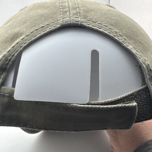 ALASKA COUNTRY THE 49TH STATE ADJUSTABLE STRAPBACK HAT/CAP, GREEN MOOSE/MOUNTAIN - Picture 3 of 5